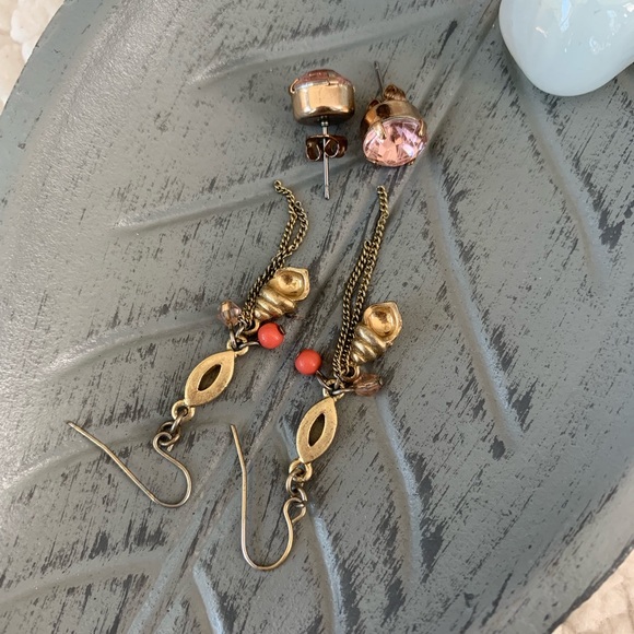 🐚Shell earrings & pink studs🐚 - Picture 3 of 3